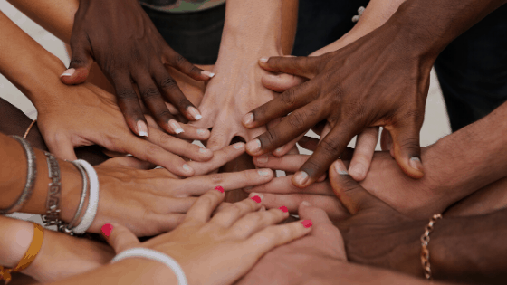 Various hands in acceptance