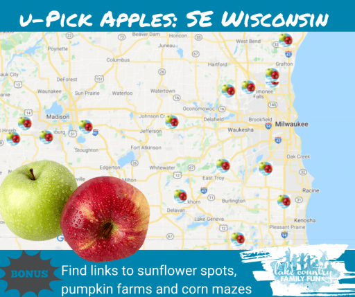 SE Wisconsin Apple Picking Guide map 2021