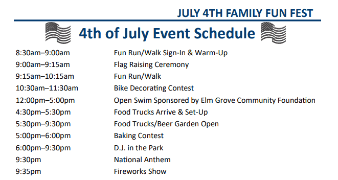 Elm Grove Family Fun Fest (4th of July) - Exclusively Yours Magazine