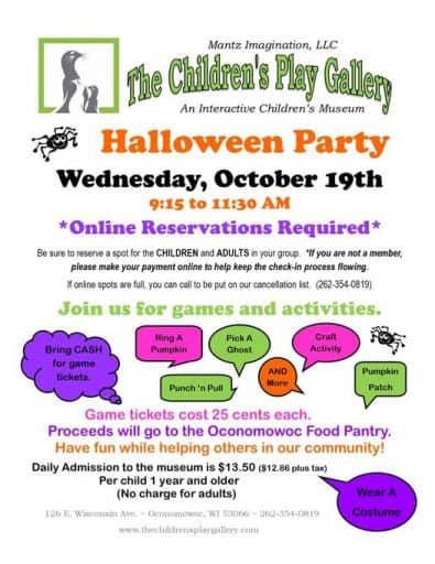 Children's Play Gallery Oconomowoc Halloween Party