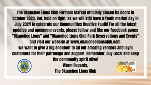 Okauchee Farmers Market Notice