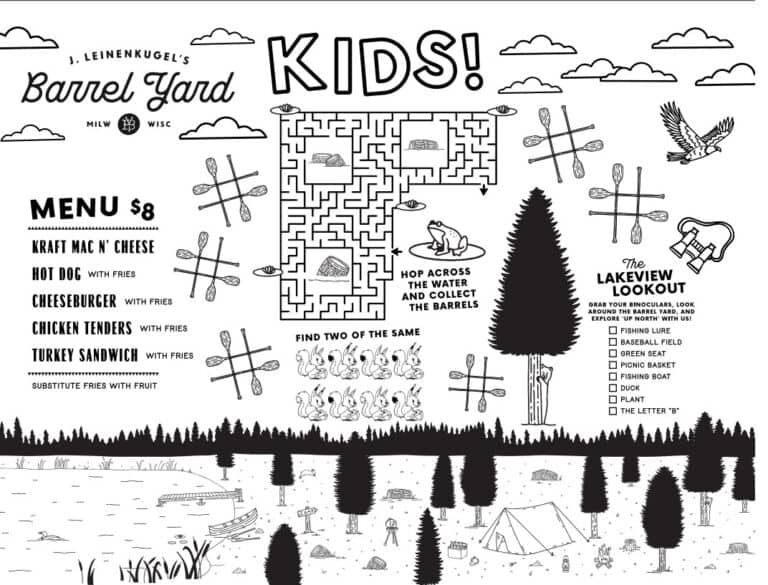 Brewers Barrel Yard Kids Menu