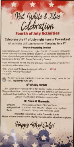 Pewaukee 4th of July fireworks